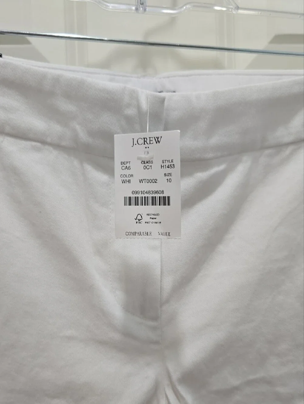 J. Crew White Women's Cotton Chino Shorts